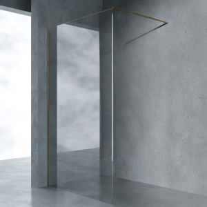 Душевая перегородка AVS Walk In 120 профиль брашированное золото, стекло прозрачное